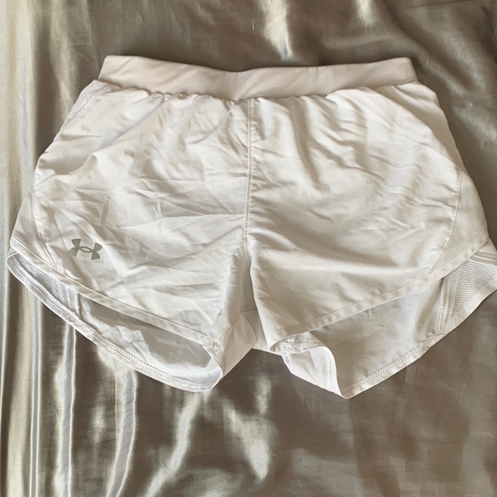 White under armor workout shorts.